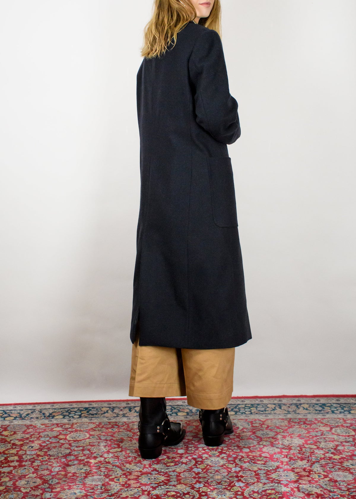 Double-breasted wool coat