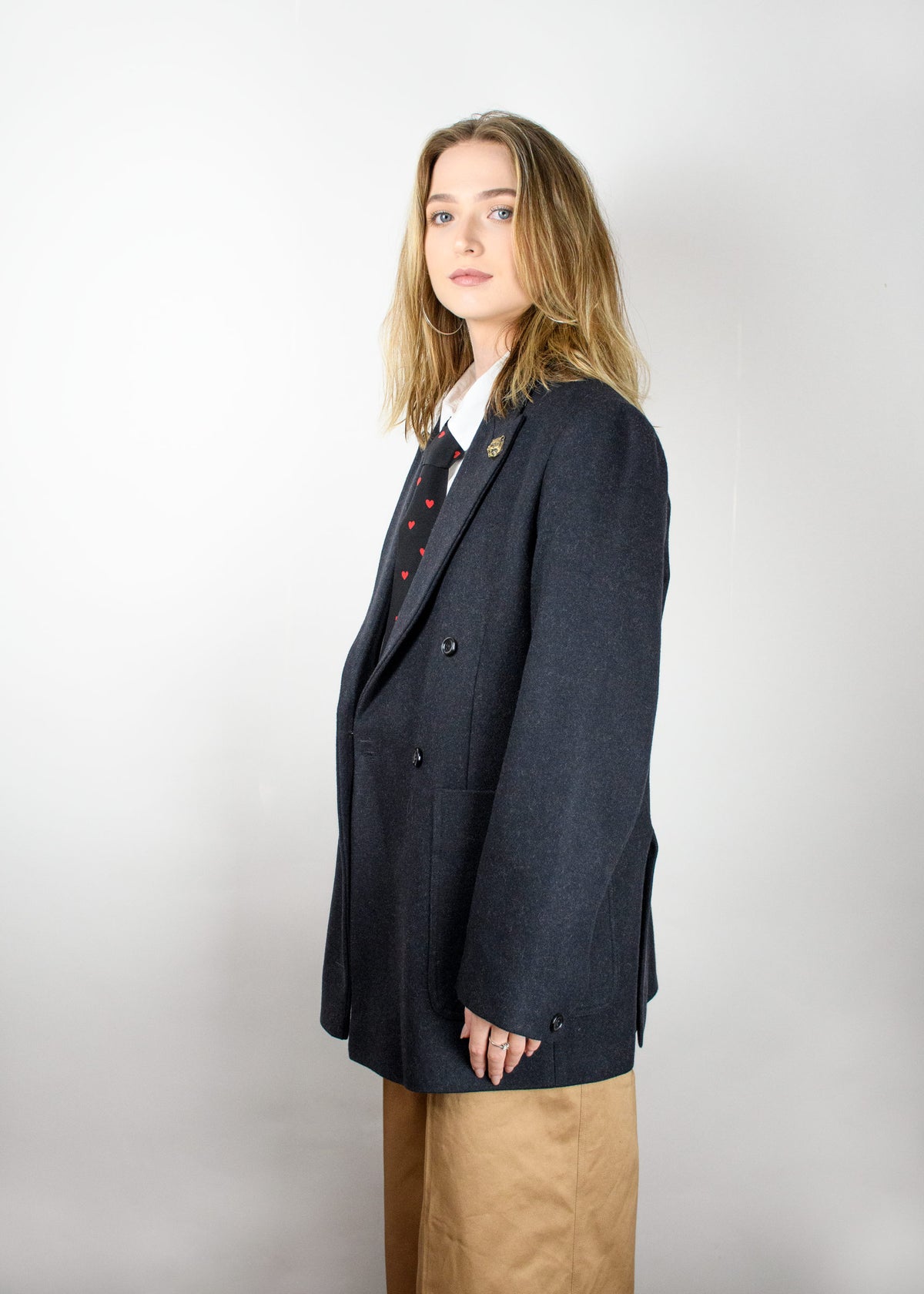 Double-breasted wool blazer